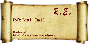 Rédai Emil névjegykártya